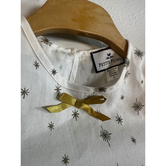 Petite Plume Kids White Star Print Dress Nightgown Size 3 - Picture 4 of 6